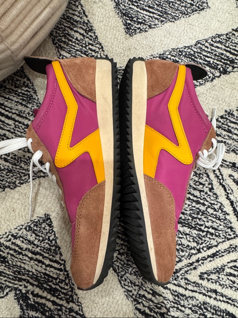 rag & bone Magenta and Brown Runner Sneakers with Yellow Accent - Picture 11 of 11